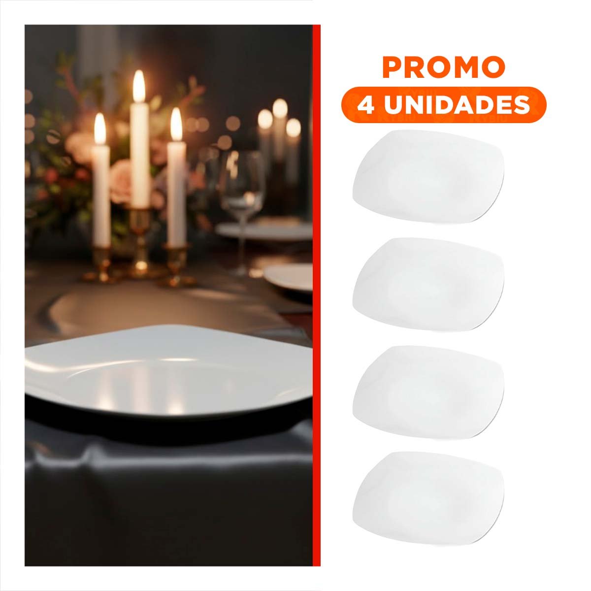 PACK4 ACCESORIO PARA HOGAR BLANCO CON FORMA CUADRADA Y+REGALO STICKER - 1