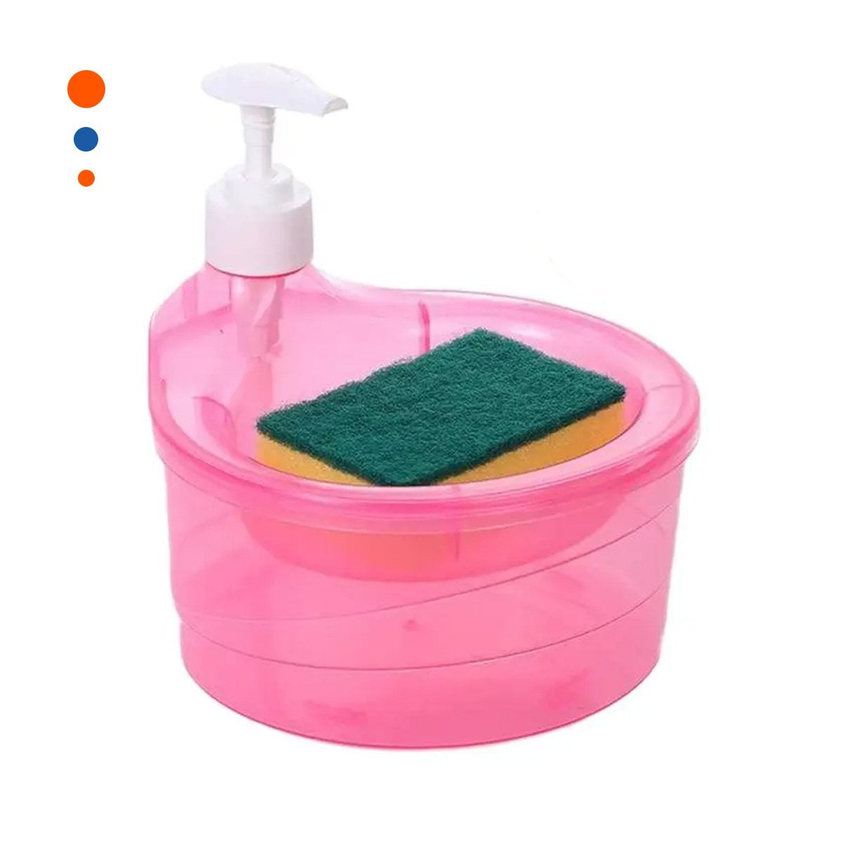RECIPIENTE PARA JABON LAVAVAJILLA CIRCULAR ROSADO PARA LAVADO DIARIO Y+PAPEL REGALO - 1