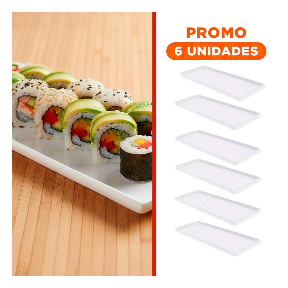 PACK6 BOWL PRACTICO RECTANGULAR PARA COCINA DIARIA EN CASA - 1