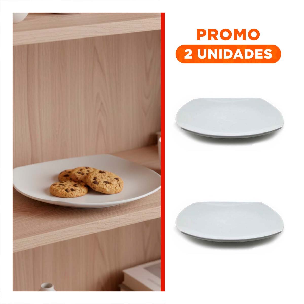 PACK2 VAJILLA RESISTENTE CUADRADA OVALADA PARA COCINA - 1