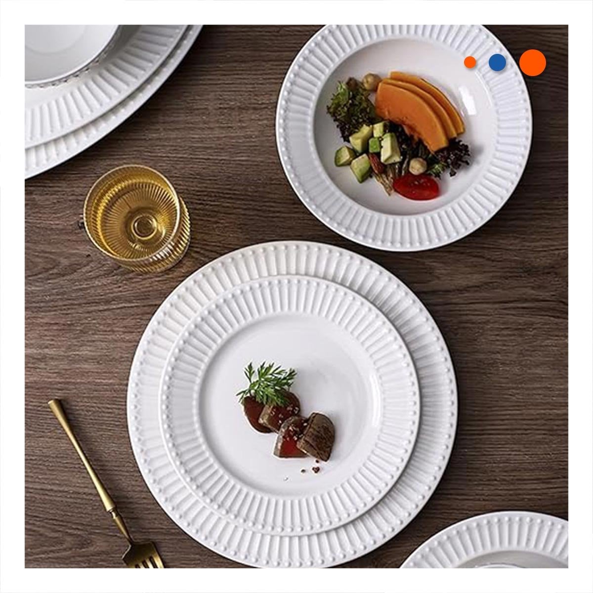 PACK6 COCINA DEL HOGAR CON ACCESORIO BLANCO Y RAYAS VERTICALES Y+PAPEL REGALO - 5