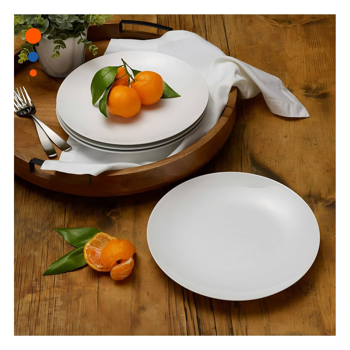 PLATOS SENCILLOS BLANCO PARA COMIDAS DIARIAS Y PRESENTACIONES CASUAL Y+PAPEL REGALO - 5