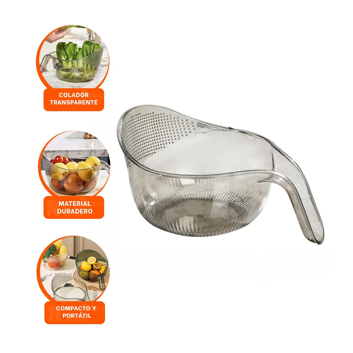 COLADOR MANUAL CON MANGO FIRME PARA PREPARACION EN CASA Y+LIGAS REGALO - 3