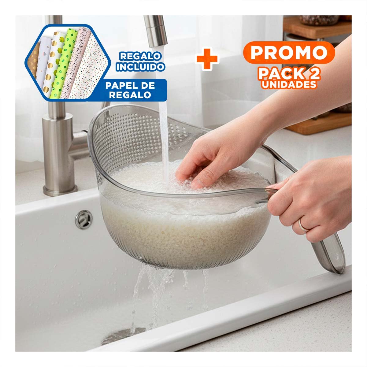 PACK2 FILTRO COMPACTO CON MANGO PRACTICO PARA PREPARACIONES Y+PAPEL REGALO - 1