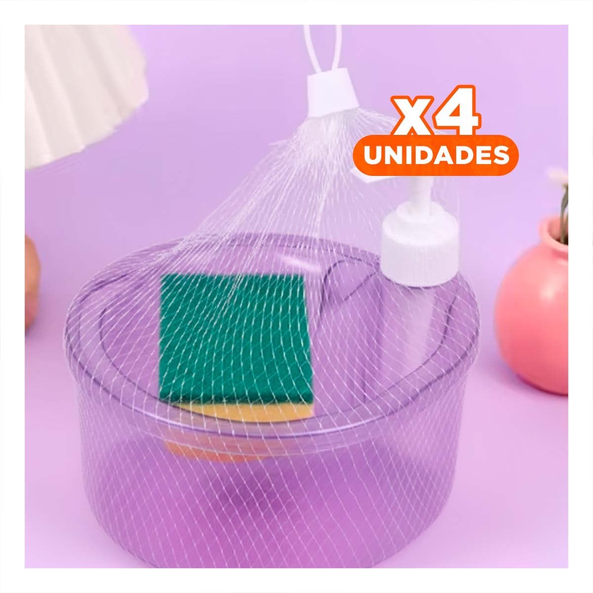 PACK4 EQUIPO COMPACTO PARA JABON LAVAVAJILLA CIRCULAR MORADO - 1