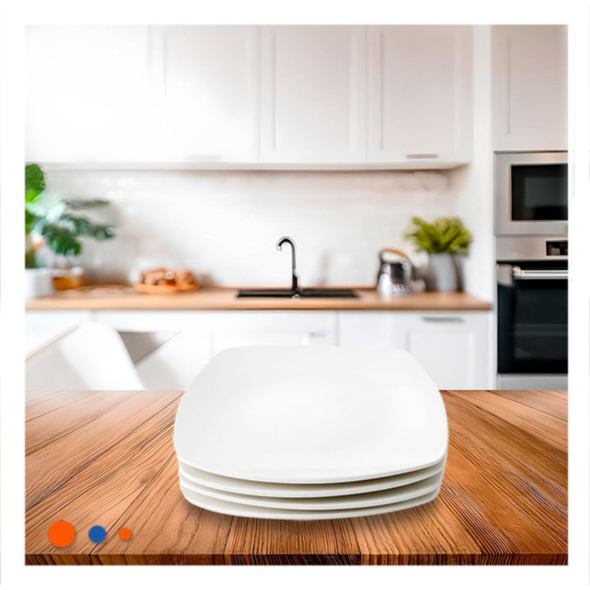 PACK4 ACCESORIO CUADRADO BLANCO PARA MESA Y COCINA - 3