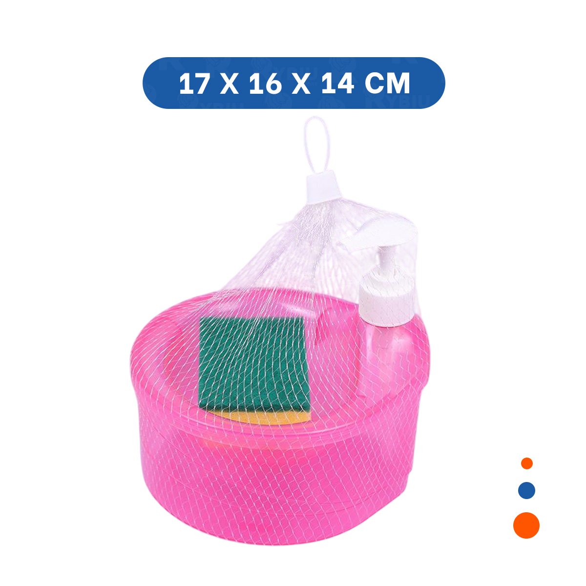 PACK2 ORGANIZADOR DE COCINA PARA JABON LAVAVAJILLA CIRCULAR ROSADO Y+REGALO STICKER - 4