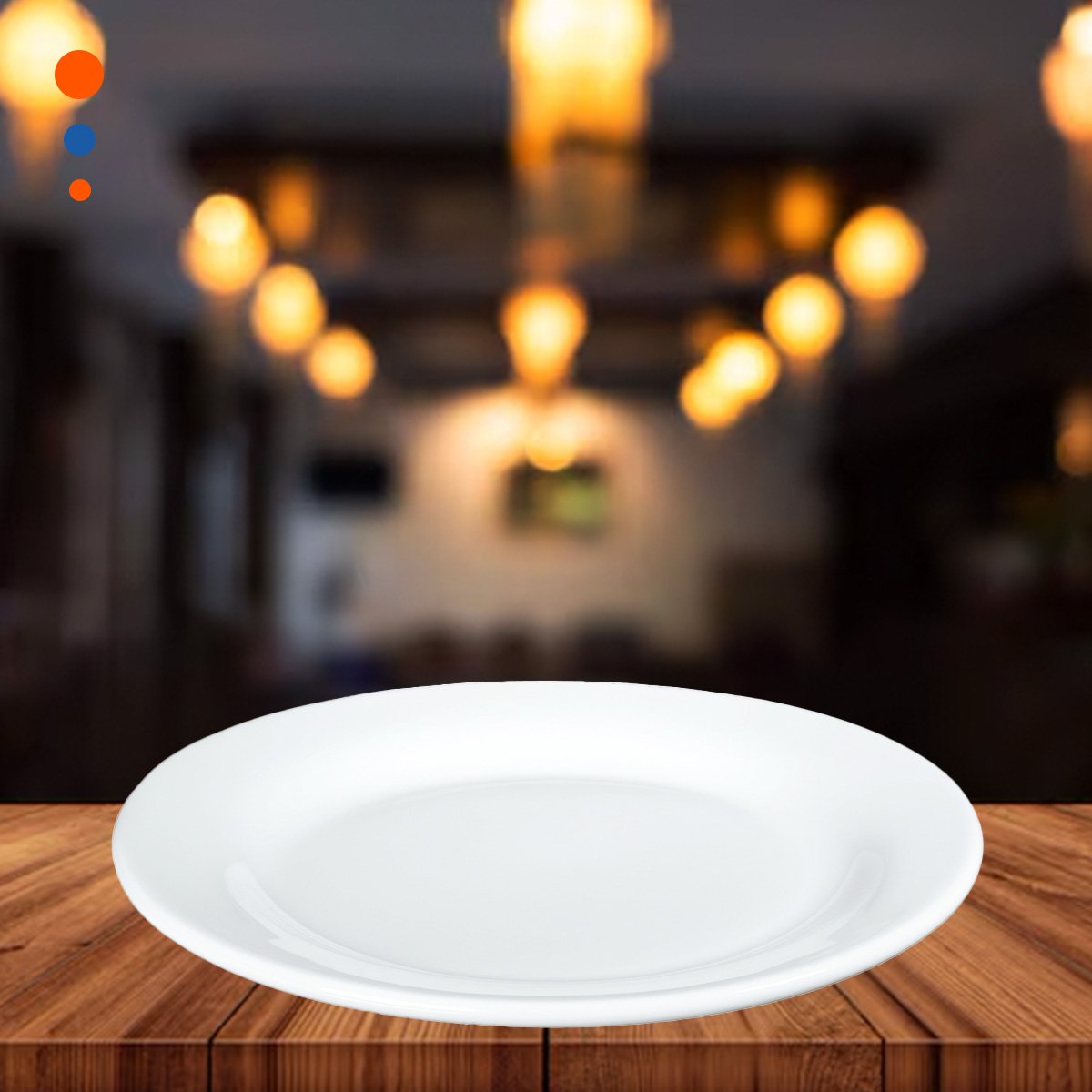 PLATO PARA COMEDOR BLANCO CON FORMA REDONDA Y ESTILO ACTUAL Y+REGALO STICKER - 2