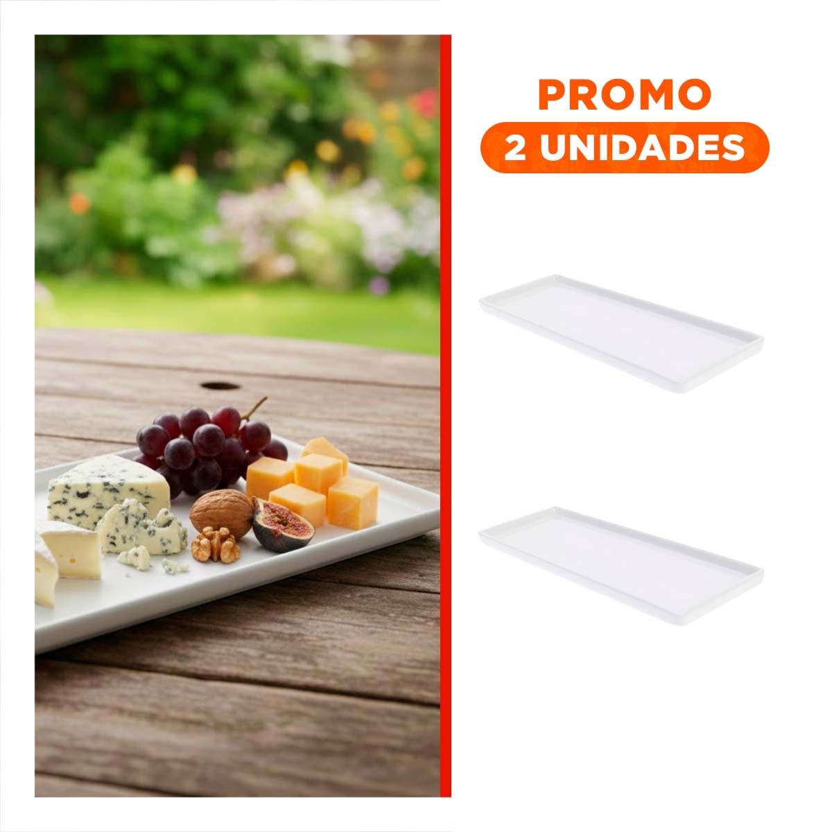 PACK2 VAJILLA RESISTENTE RECTANGULAR PARA USO DIARIO EN HOGAR MODERNO - 1
