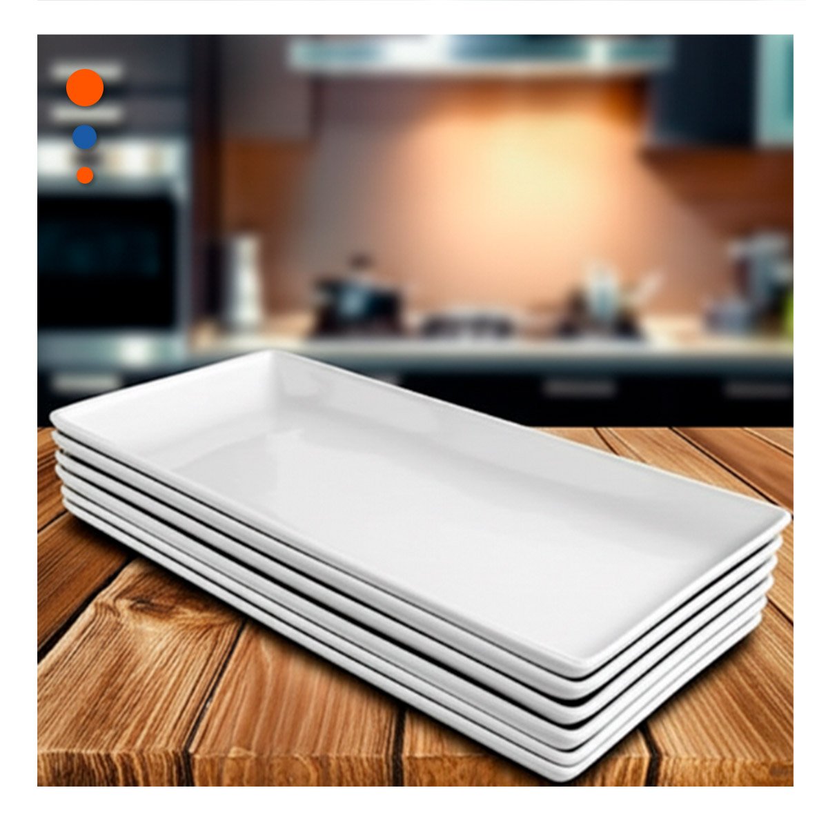 PACK2 VAJILLA RESISTENTE RECTANGULAR PARA USO DIARIO EN HOGAR MODERNO - 3