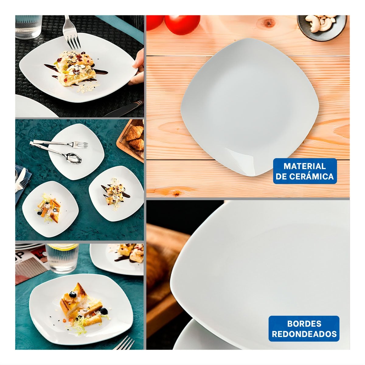 UTENSILIO CUADRADO CON BORDE CURVO PARA COCINA Y MESA FAMILIAR Y+POST IT - 1