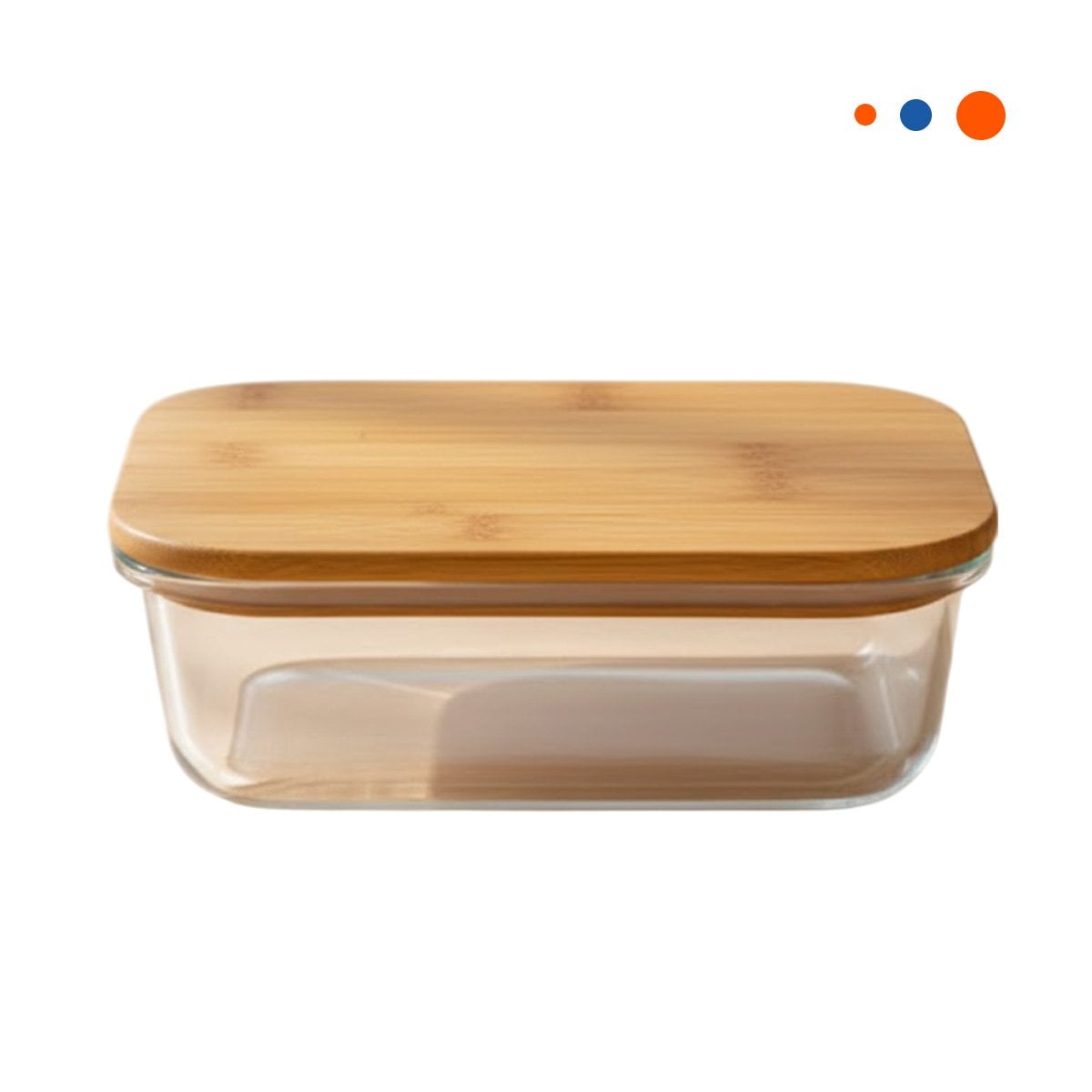 ENVASE 640ML RECTANGULAR TRANSPARENTE CON TAPA DE BAMBU PARA ORGANIZAR Y+REGALO STICKER - 3