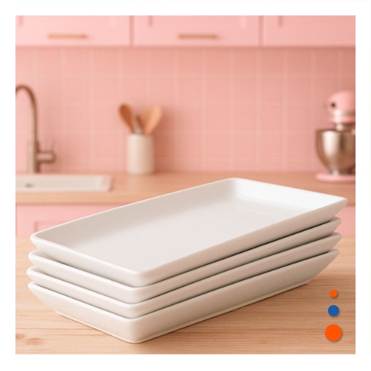 PACK6 RECIPIENTE PRACTICO RECTANGULAR PARA COMEDOR FAMILIAR Y+PAPEL REGALO - 2
