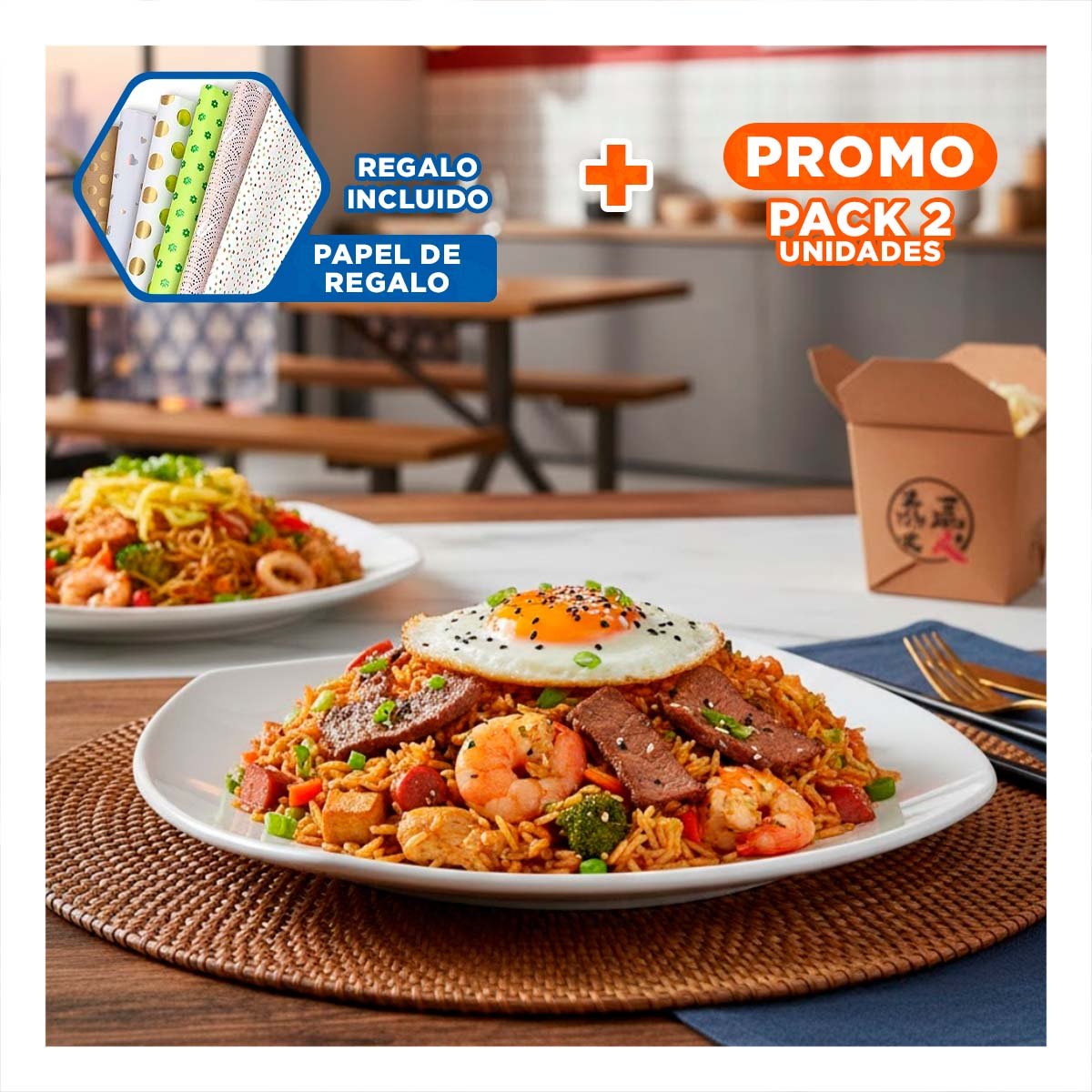 PACK2 BOWL RESISTENTE CUADRADO OVALADO PARA HOGAR MODERNO Y+PAPEL REGALO - 1