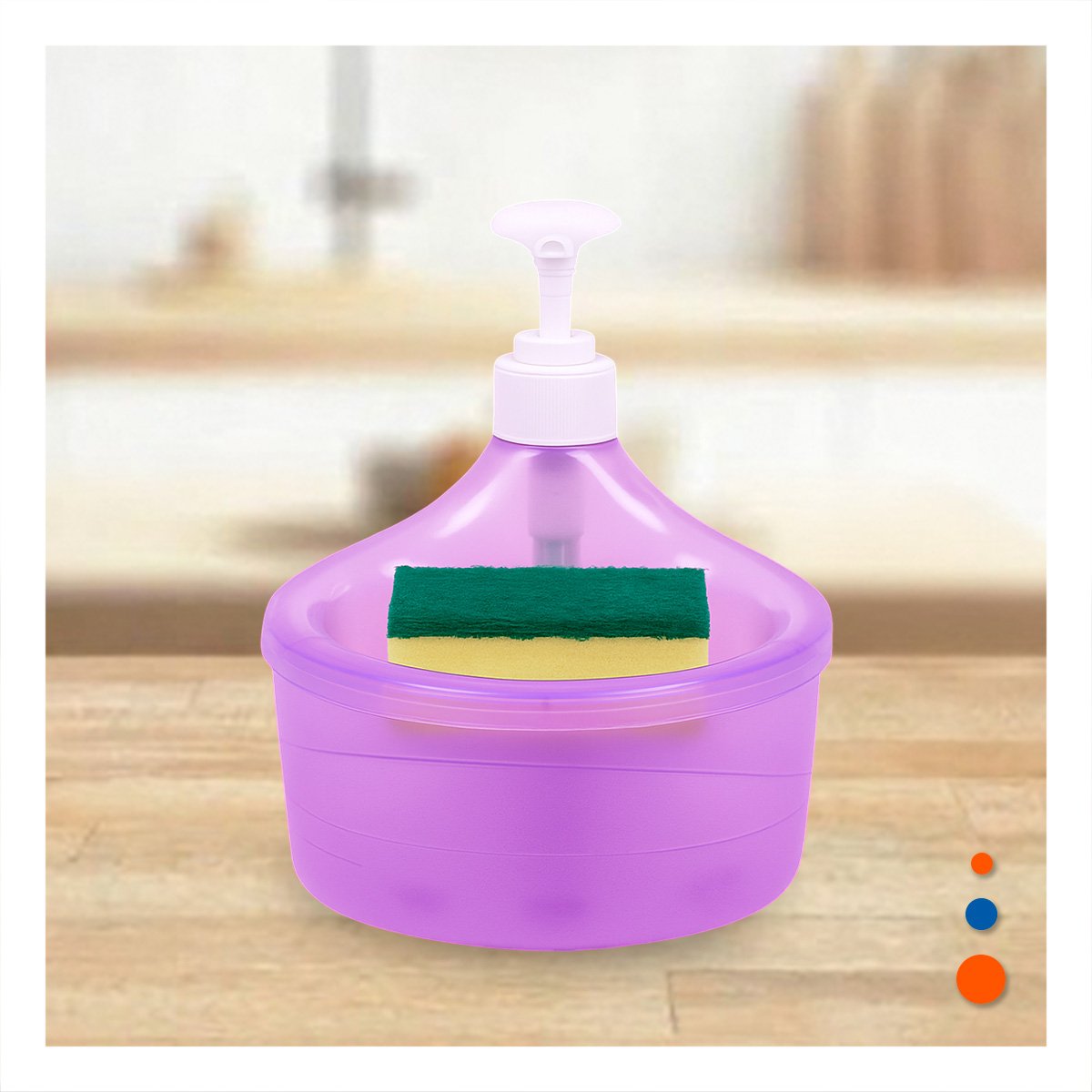 PACK6 ARTICULO COMPACTO PARA JABON LAVAVAJILLA CIRCULAR MORADO Y+PAPEL REGALO - 5