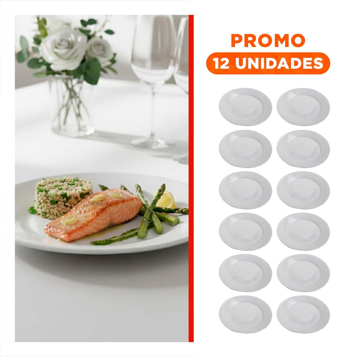 PACK12 FUENTES BLANCAS BLANCO PARA HOGAR, REUNIONES Y OCASIONES ESPECIALES Y+REGALO STICKER - 1