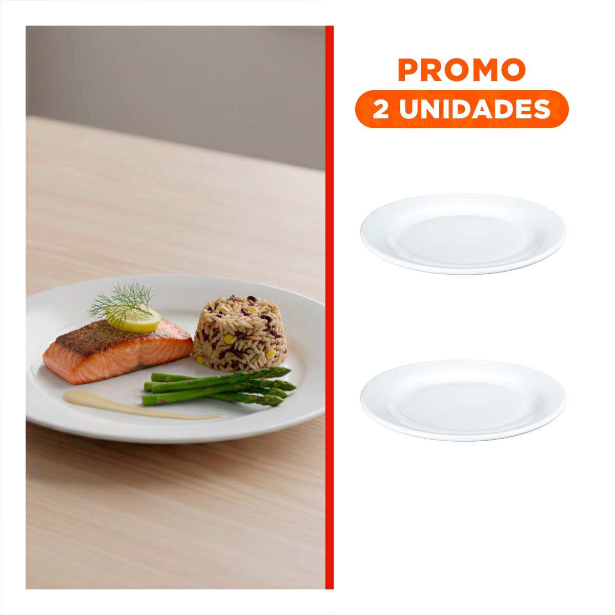 PACK2 MESA DE CASA CON PIEZA BLANCA REDONDA PARA SERVIR - 1