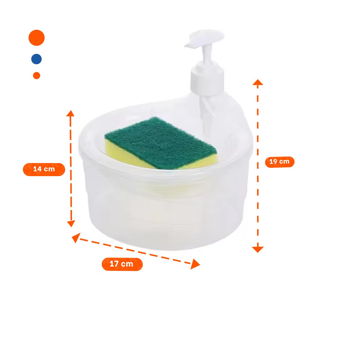 SISTEMA MANUAL PARA JABON LAVAVAJILLA CIRCULAR TRANSPARENTE EN COCINA Y+REGALO STICKER - 4