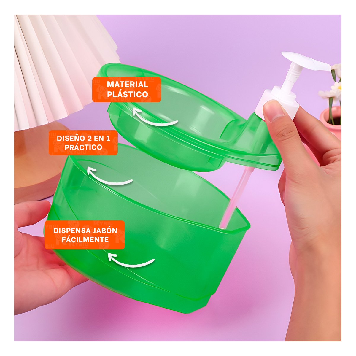 ORGANIZADOR DE LAVADERO PARA JABON LAVAVAJILLA CIRCULAR VERDE LIMON Y+POST IT - 2