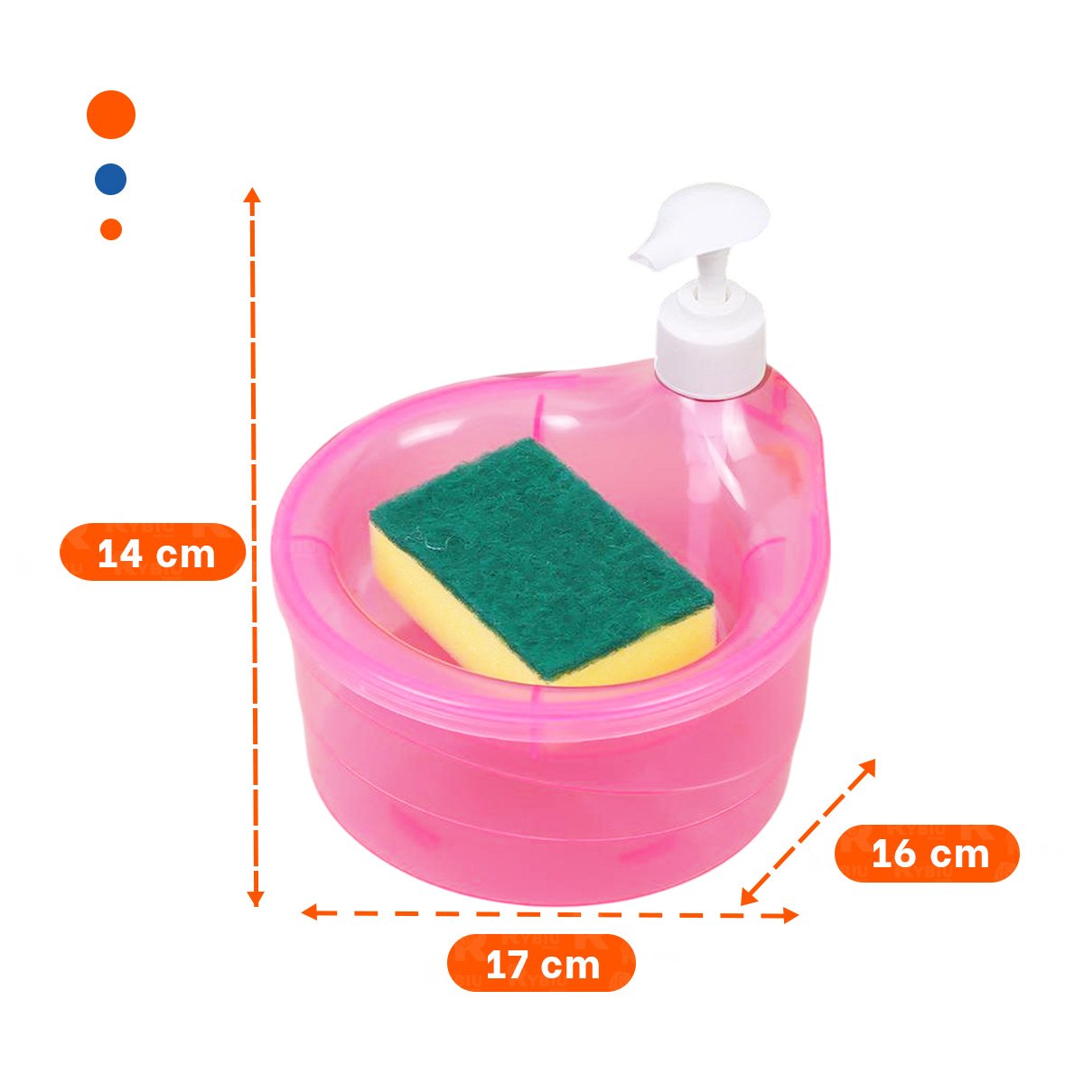PACK12 ENVASE DOSIFICADOR PARA JABON LAVAVAJILLA CIRCULAR ROSADO Y+REGALO STICKER - 4