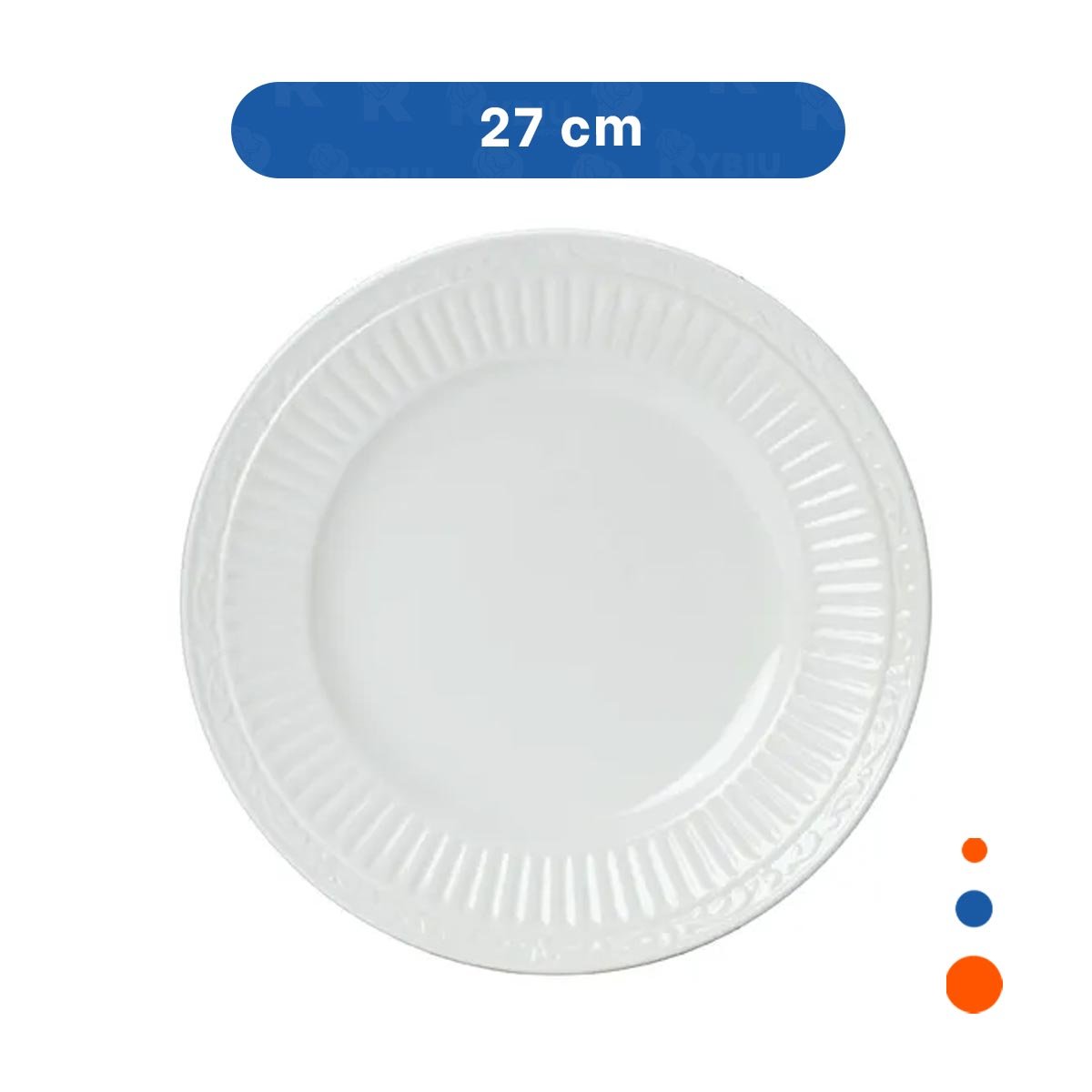 PACK6 ACCESORIO REDONDO BLANCO CON BORDE DECORADO VERTICAL - 4