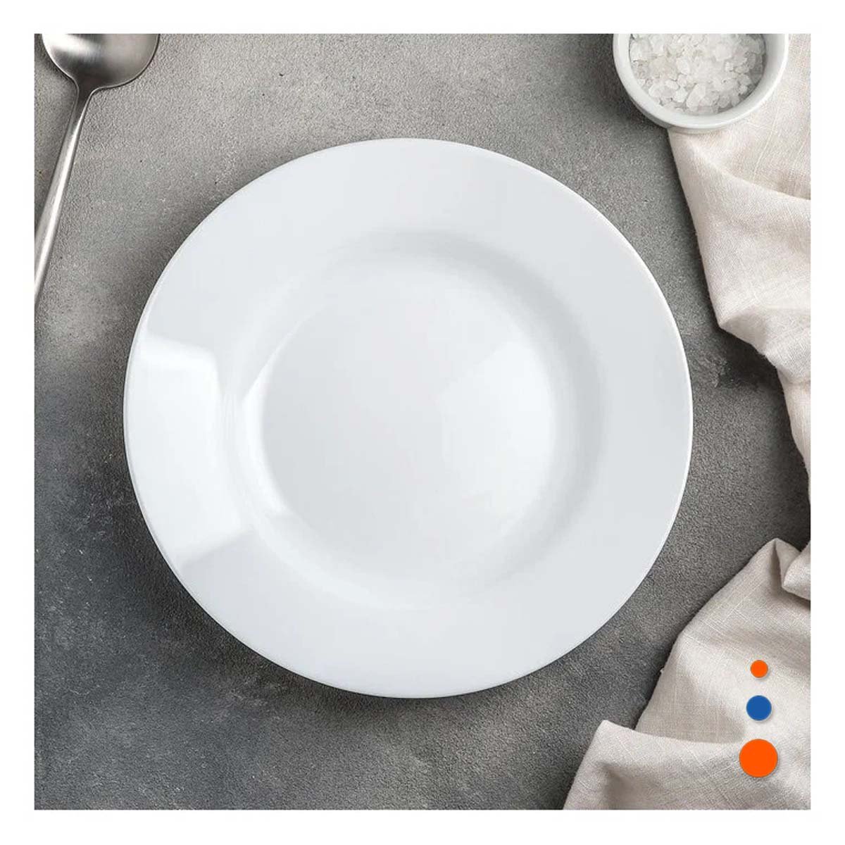 PACK6 SERVICIO DE MESA CIRCULAR SEMI HONDO BLANCO PARA EVENTOS Y+PAPEL REGALO - 5