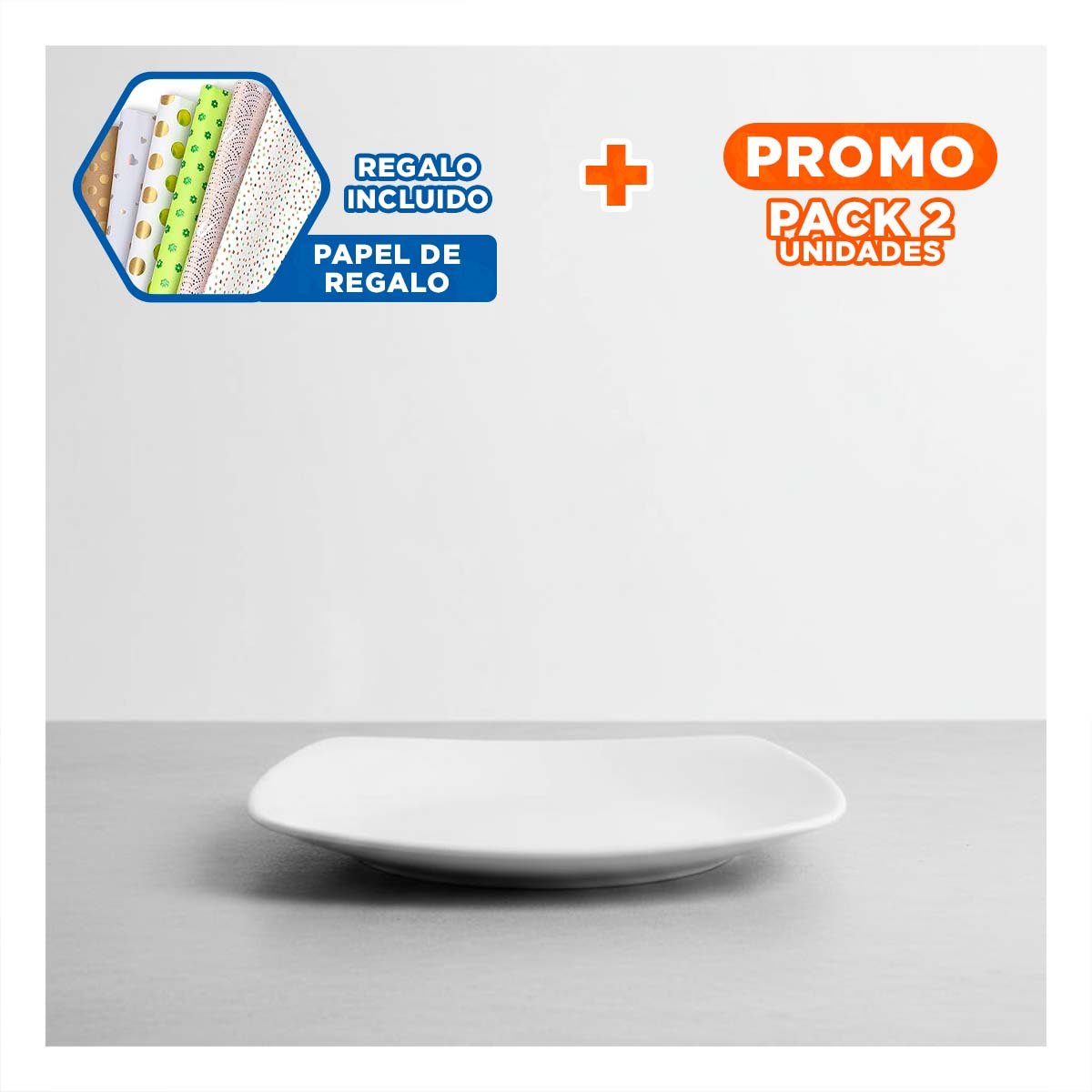 PACK2 BOWL RESISTENTE CUADRADO CON BORDE CURVO PARA HOGAR MODERNO Y+PAPEL REGALO - 1