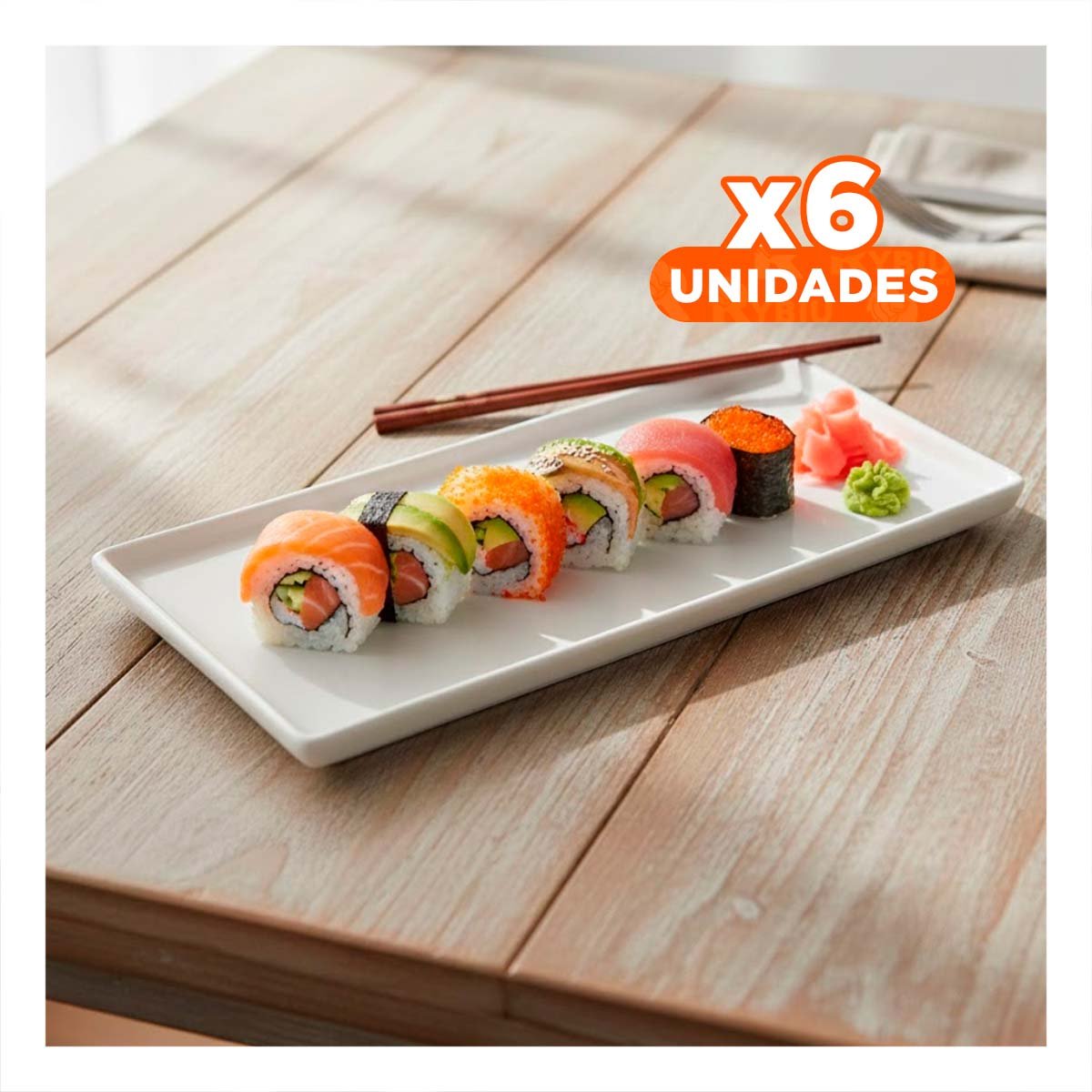 PACK6 PLATO TRADICIONAL RECTANGULAR PARA MESA FAMILIAR EN CASA MODERNA Y+REGALO STICKER - 1