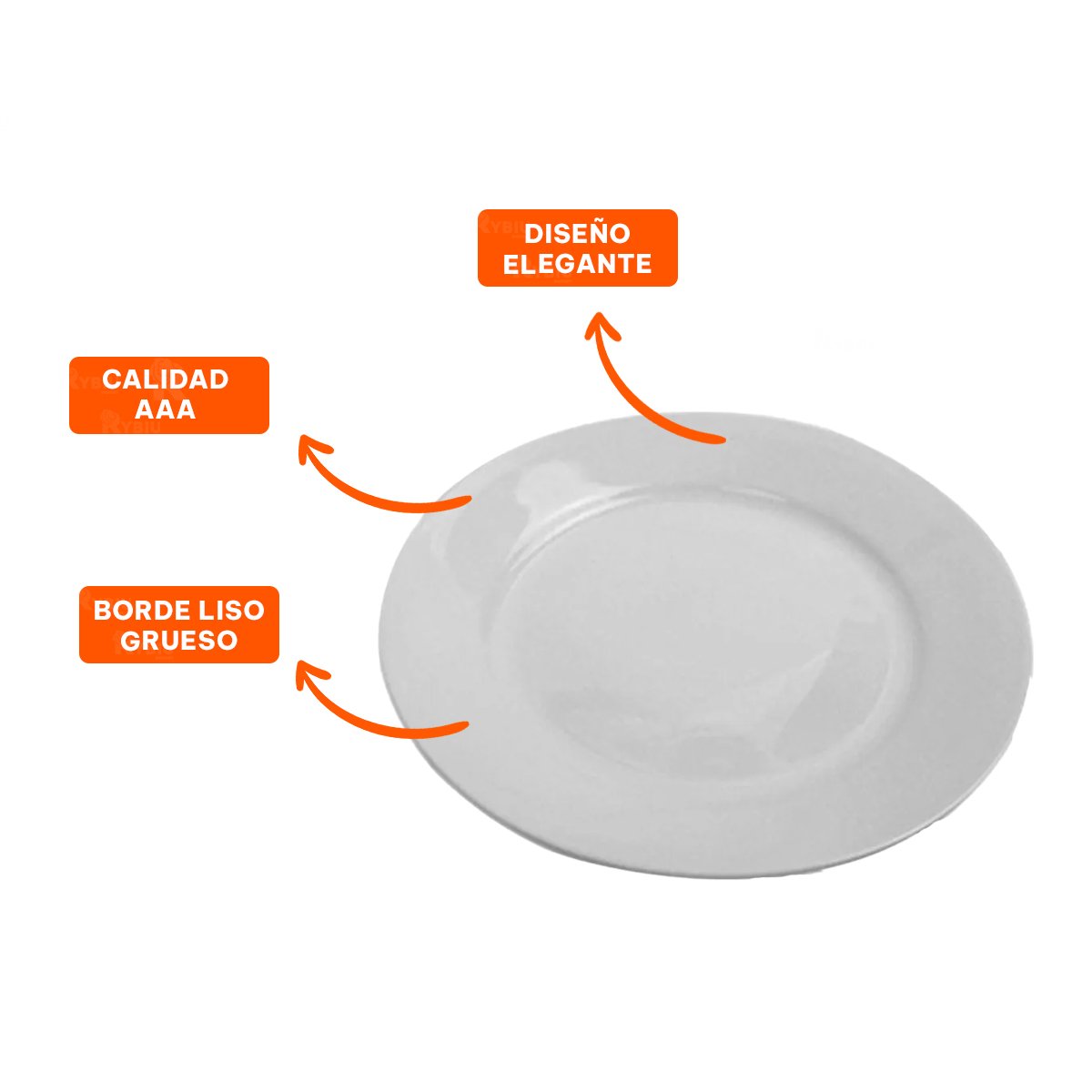 BLANCO PLATO REDONDO PARA MESA MODERNA EN COMEDOR DEL HOGAR - 3