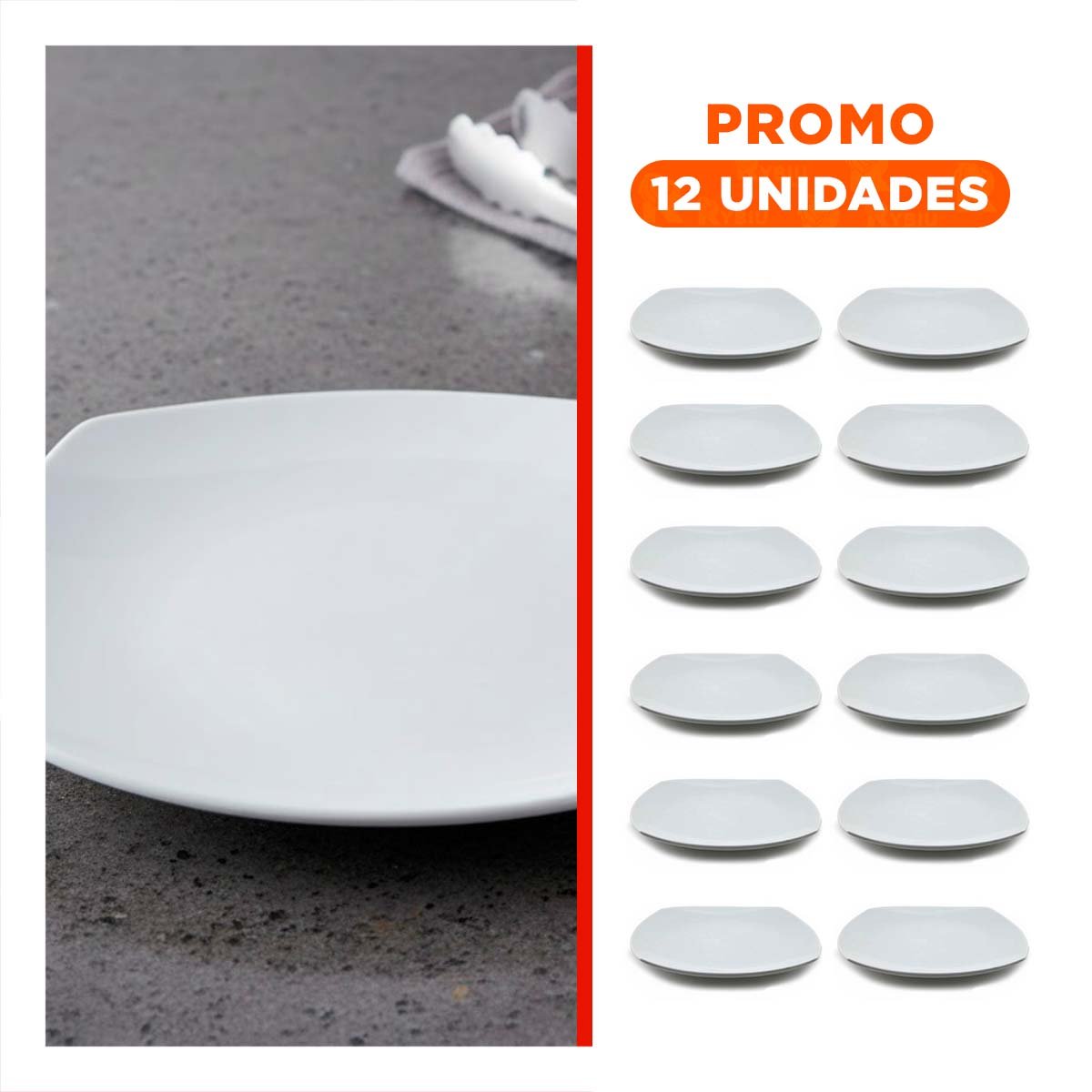 PACK12 BOWL TRADICIONAL CUADRADO OVALADO PARA HOGAR CLASICO Y+REGALO STICKER - 1