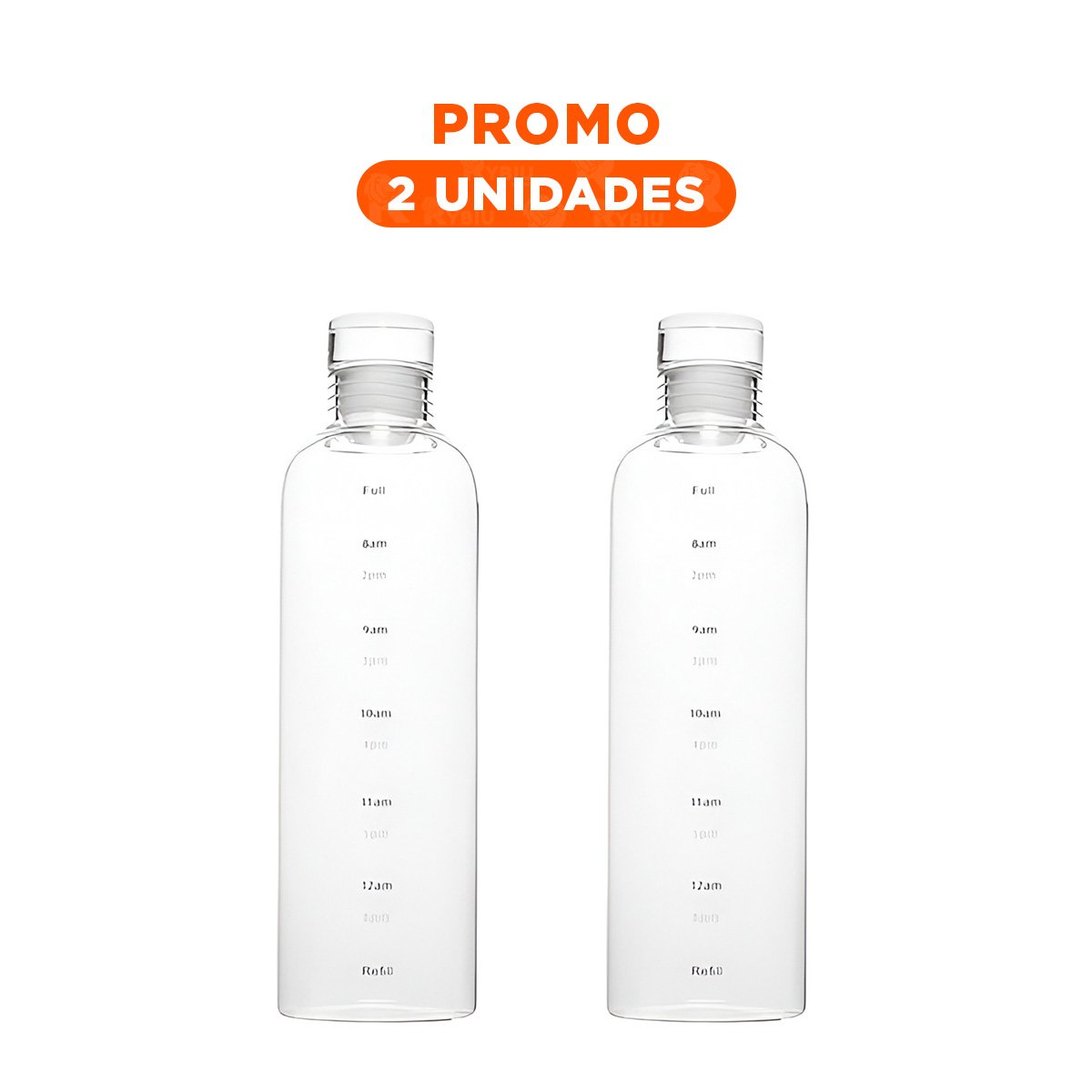 PACK2 BOTELLON MINIMALISTA DE VIDRIO CON CUBIERTA 750ML TRANSPARENTE Y NEGRO - 1