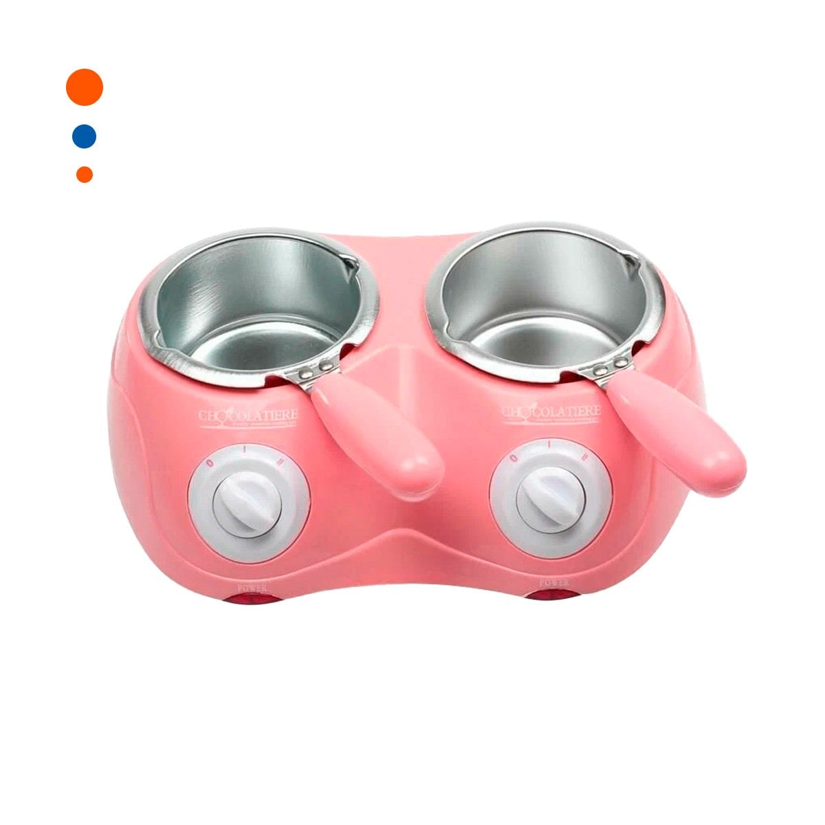 PACK2 RECIPIENTE DOBLE ROSADO PARA BEBIDAS DE CHOCOLATE CON ACCESORIOS Y+REGALO STICKER - 2