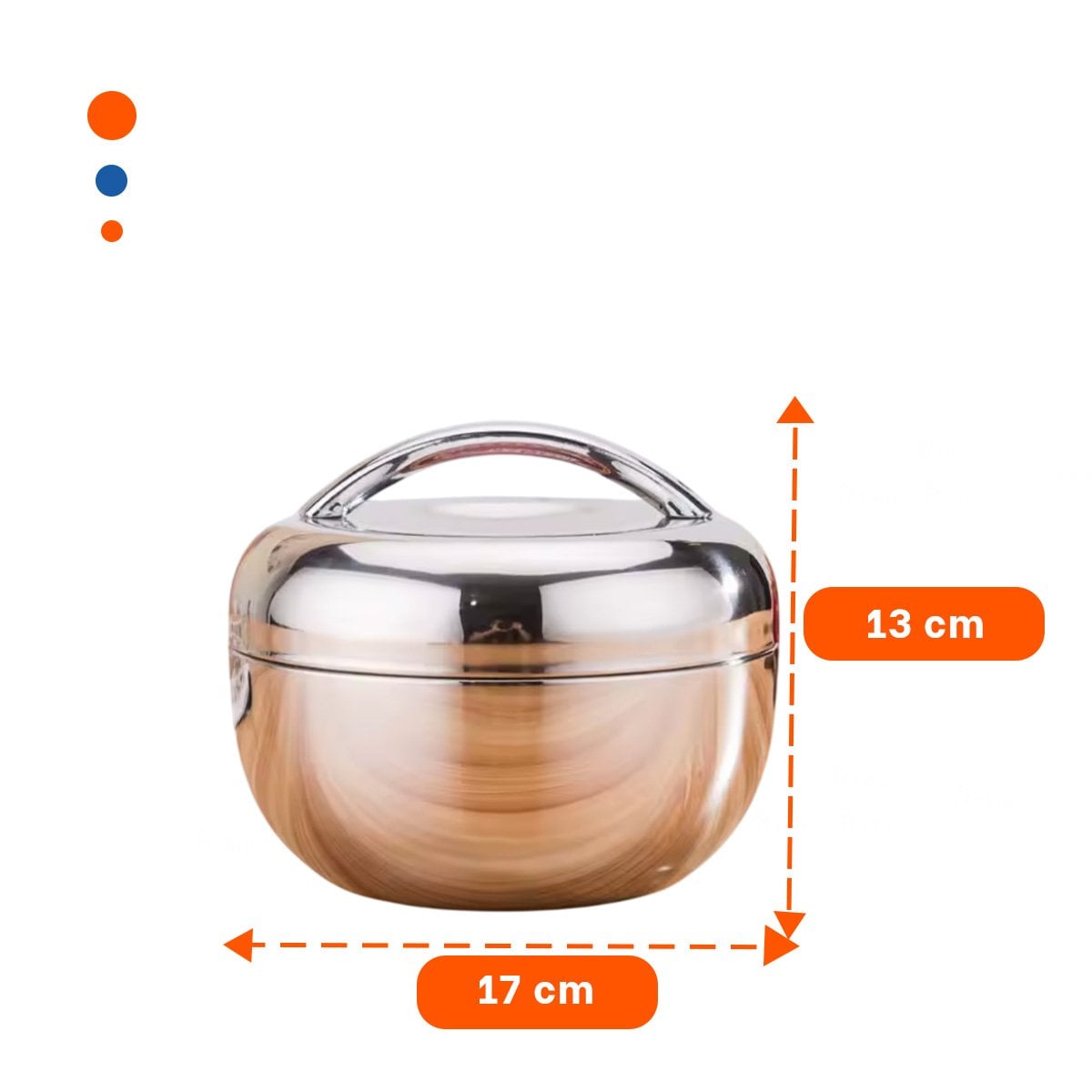 PACK12 DEPOSITO DE COMIDA TERMICO CIRCULAR 1300ML ACERO PLATEADO HOGAR Y+REGALO STICKER - 4