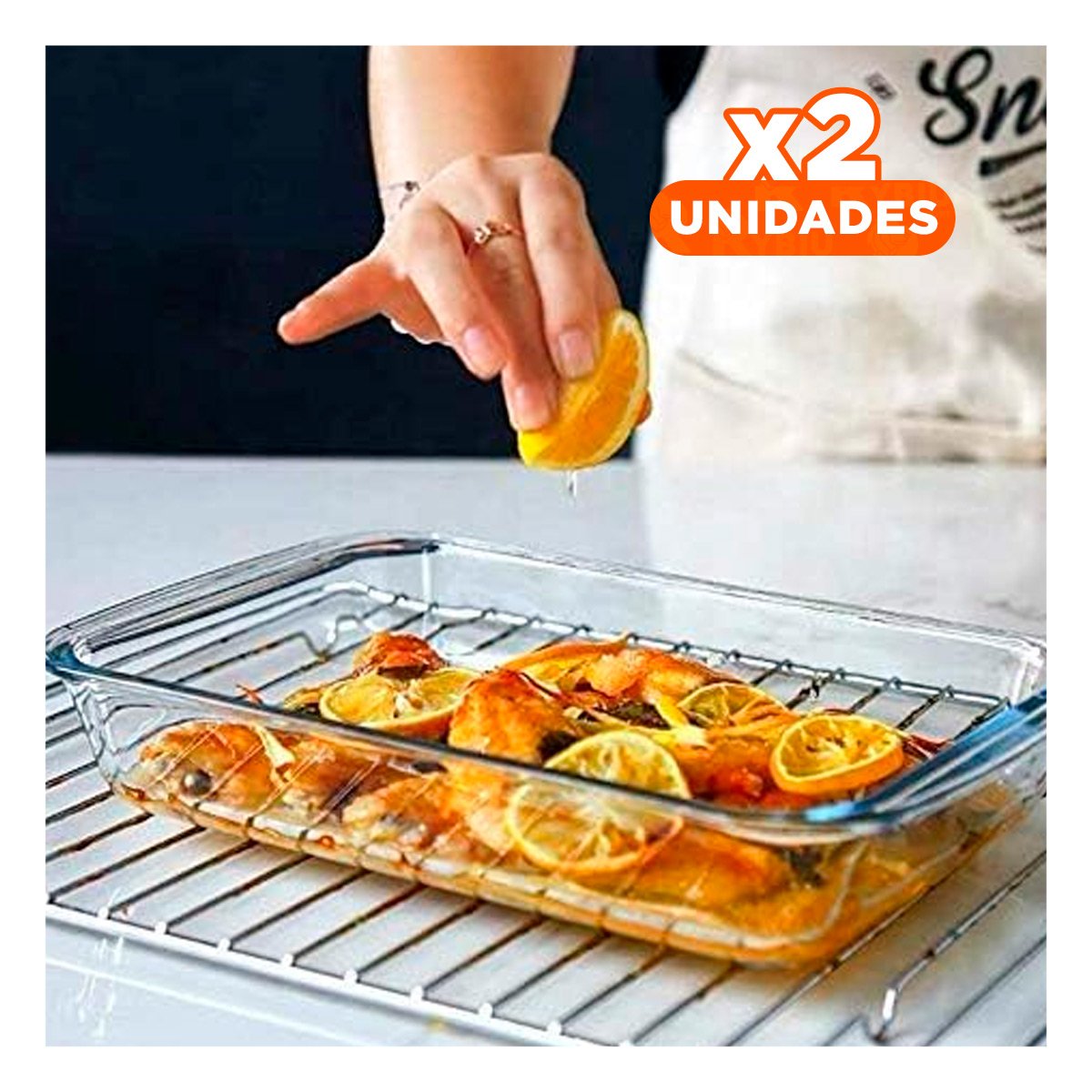 PACK2 PLATO AMPLIO DE VIDRIO 40X24X72 CM TRANSPARENTE PARA MESA Y COCINA Y+REGALO STICKER - 1