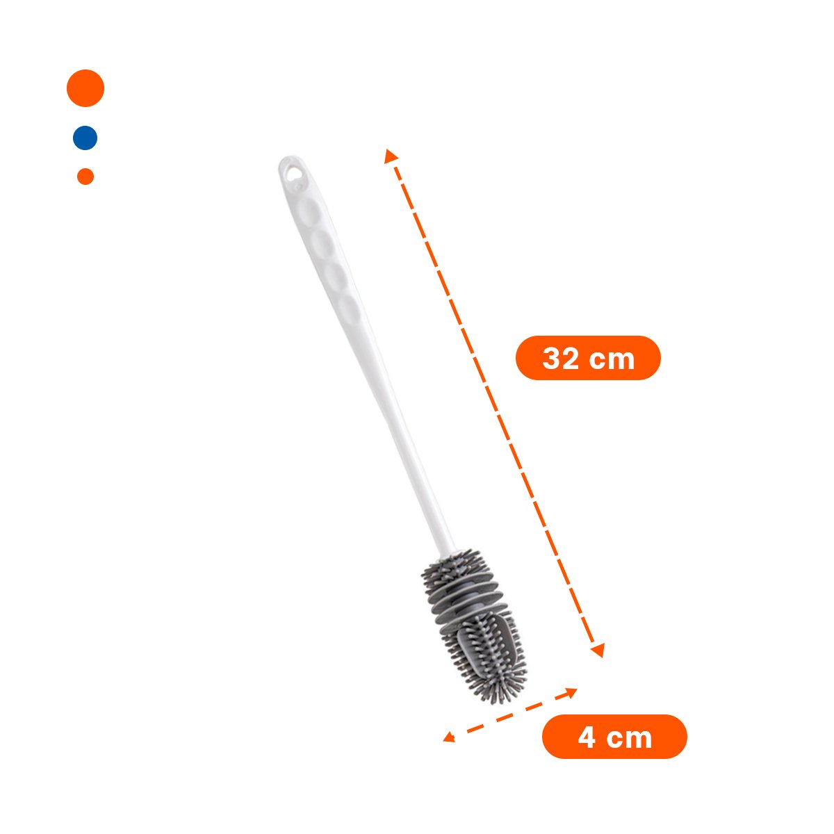 LIMPIADOR BLANCO DE SILICONA PARA BOTELLAS EN COCINA HOGAR Y+REGALO STICKER - 4