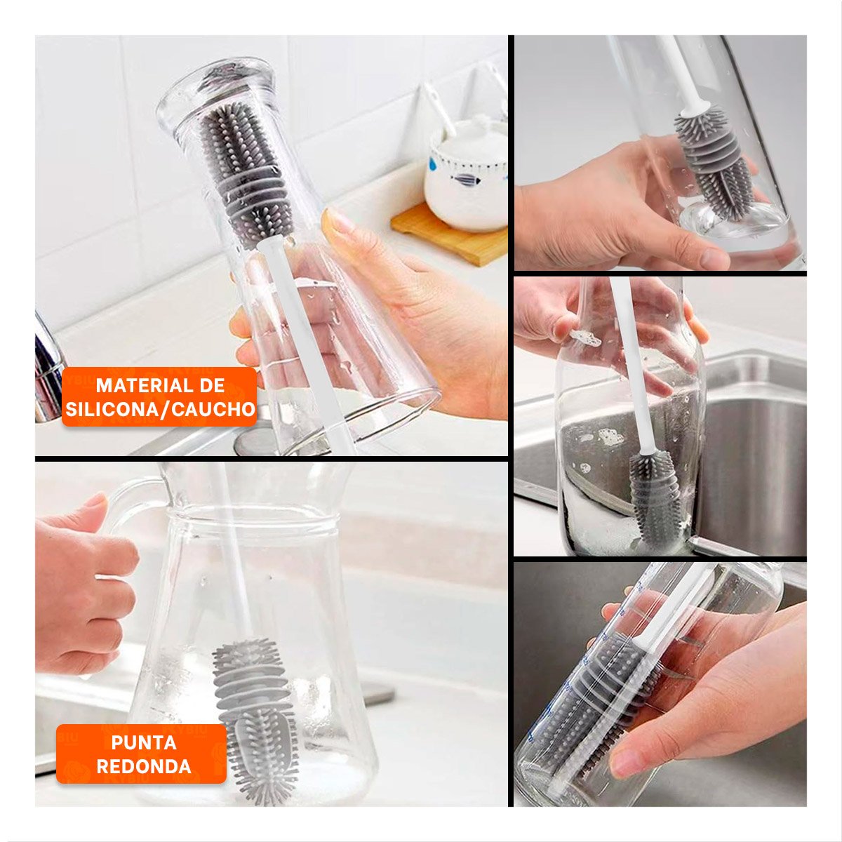 PACK4 ACCESORIO MULTIUSO DE SILICONA BLANCO PARA BOTELLAS EN HOGAR Y+REGALO STICKER - 2