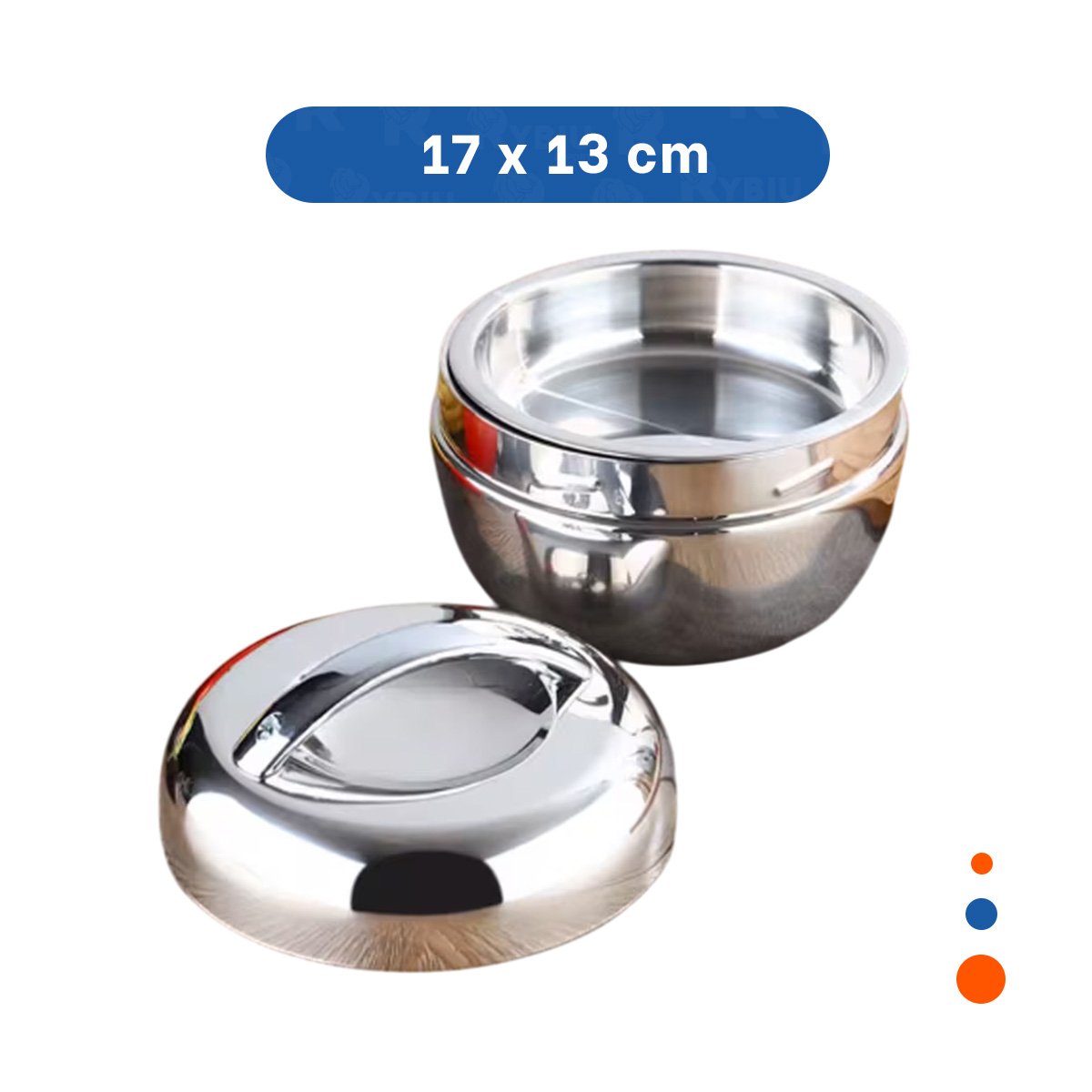 PACK4 VIANDA TERMICA CIRCULAR 1300ML DE ACERO PLATEADO PARA HOGAR Y+PAPEL REGALO - 4