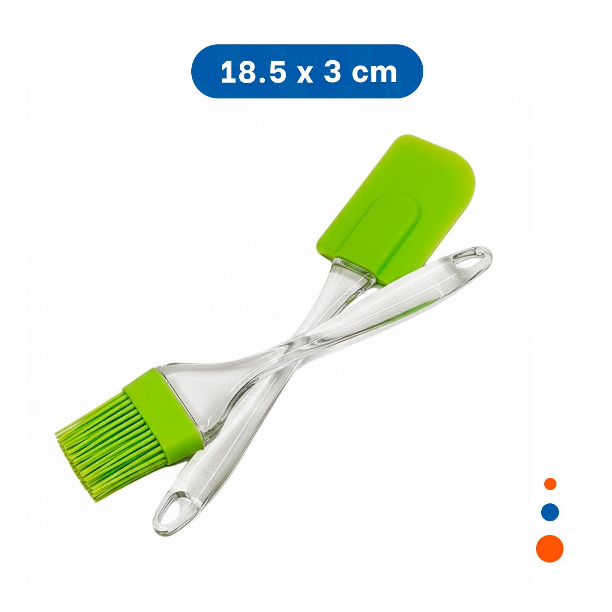 PACK2 PACK COCINA ESPATULA Y BROCHA DE SILICONA VERDE LIMON Y+REGALO STICKER - 4