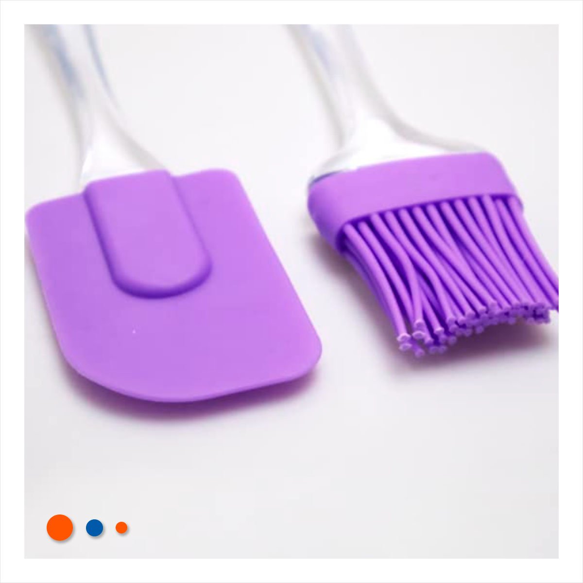 KIT UTENSILIOS ESPATULA Y BROCHA DE SILICONA LILA HOGAR Y+REGALO STICKER - 2