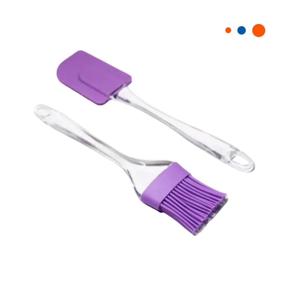 KIT UTENSILIOS ESPATULA Y BROCHA DE SILICONA LILA HOGAR Y+REGALO STICKER - 3