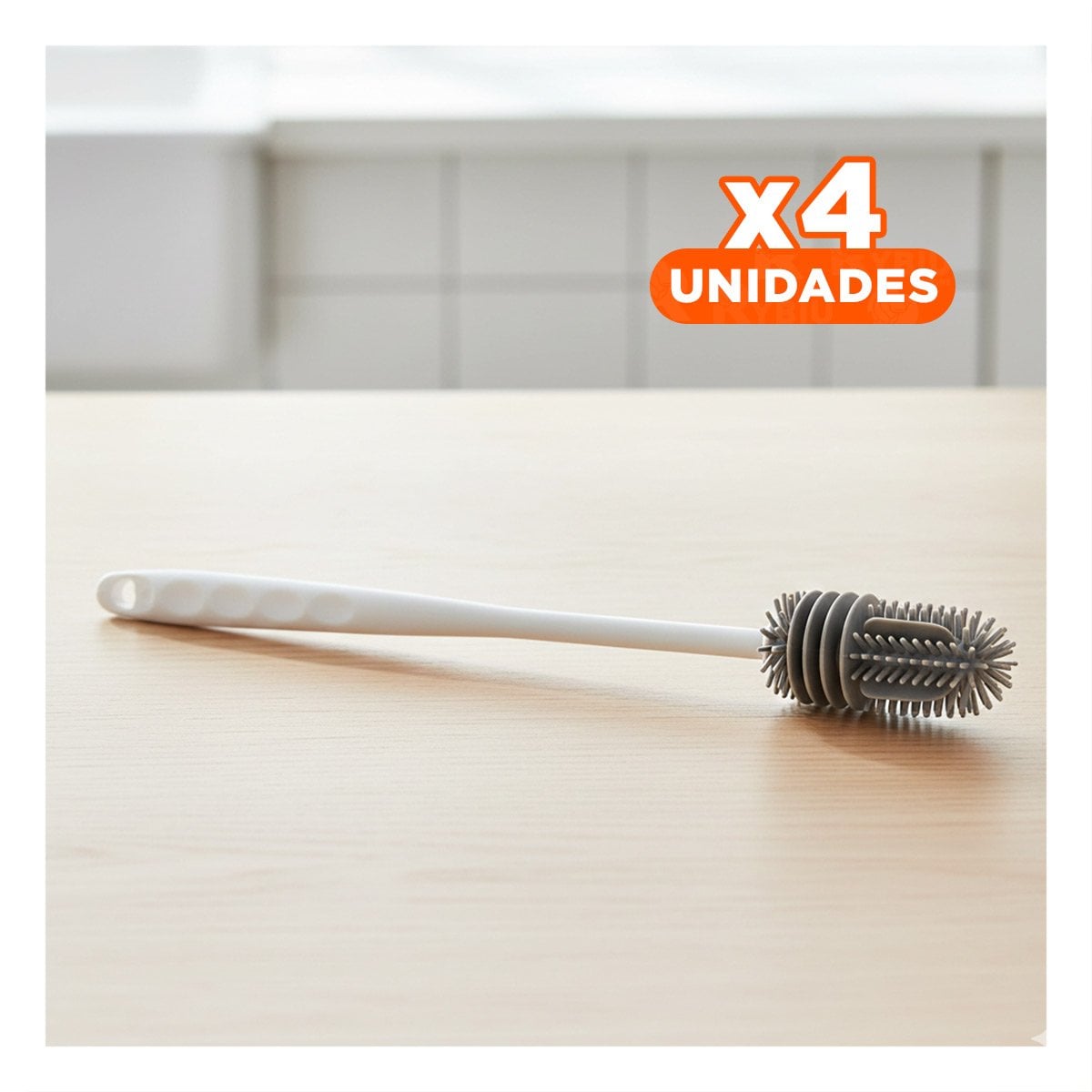 PACK4 LIMPIADOR MULTIUSO DE SILICONA BLANCO PARA BOTELLAS EN CASA - 1