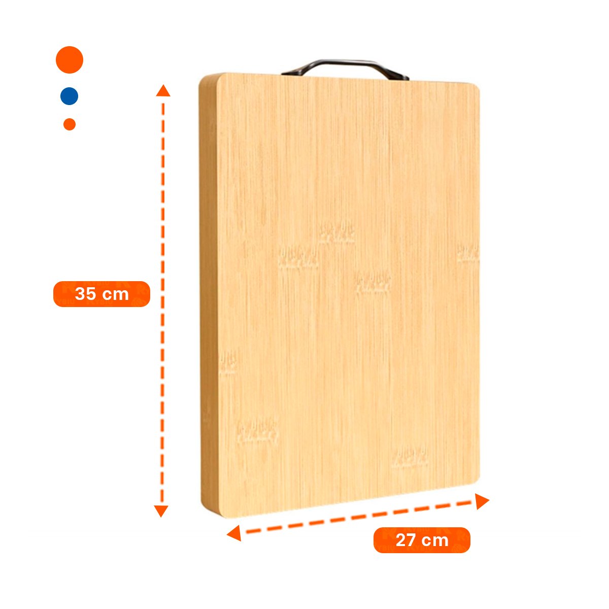 PACK4 TABLA MULTIUSO CON MANGO MOSTAZA 35X27X2CM PARA COCINA - 4