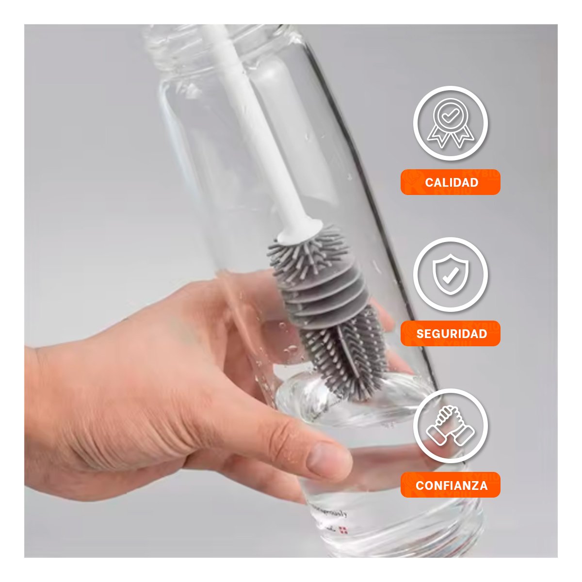 PACK2 BROCHA MULTIUSO DE SILICONA BLANCA PARA BOTELLAS EN COCINA Y+REGALO STICKER - 5