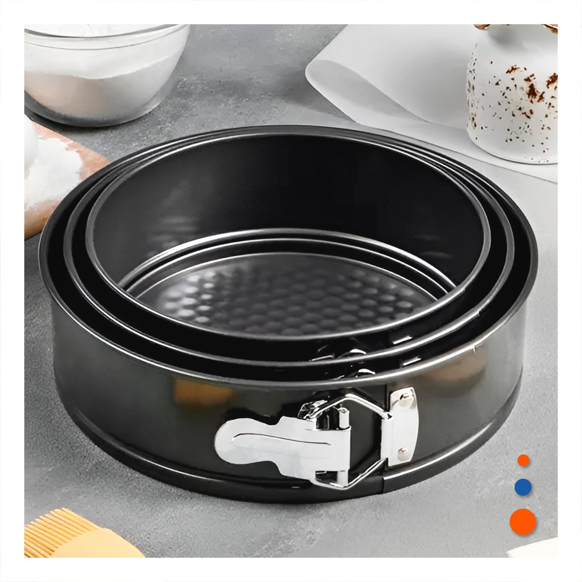 PACK6 GAMA PREMIUM DESMONTABLE PLATEADO 3 MOLDES CIRCULARES Y+PAPEL REGALO - 2