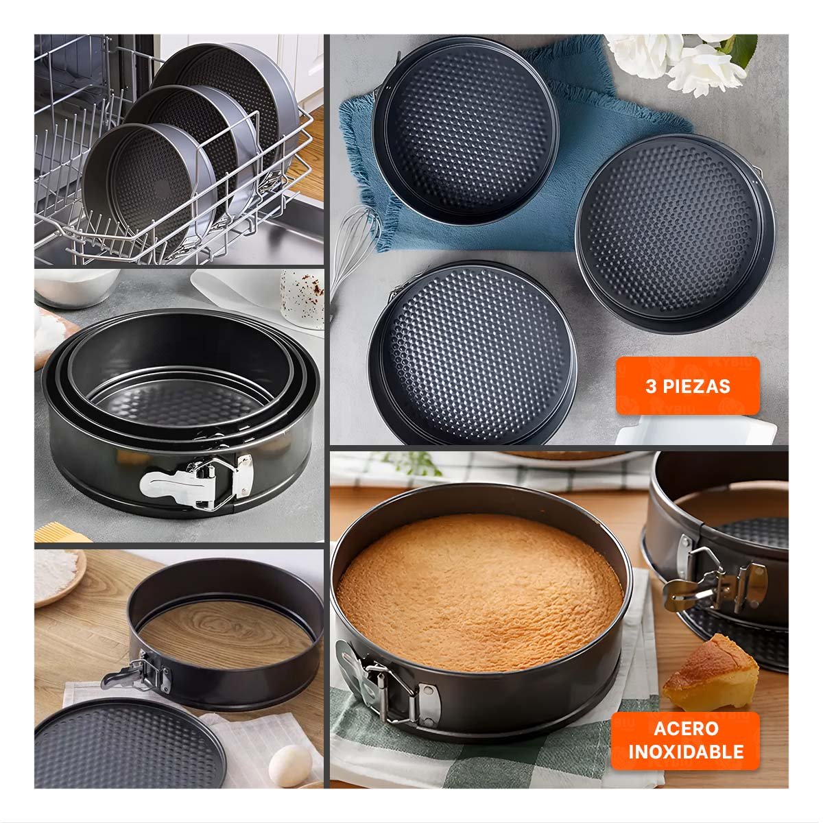 PACK6 GAMA PREMIUM DESMONTABLE PLATEADO 3 MOLDES CIRCULARES Y+PAPEL REGALO - 3