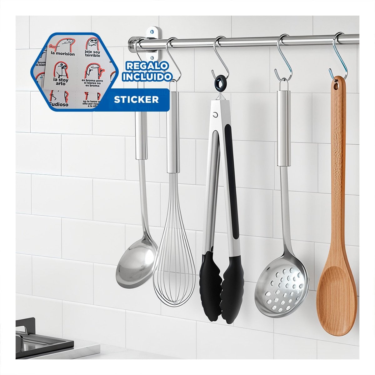 COMPACTO MULTIUSO DE COCINA 21CM EN COLOR NEGRO RESISTENTE Y+REGALO STICKER - 1