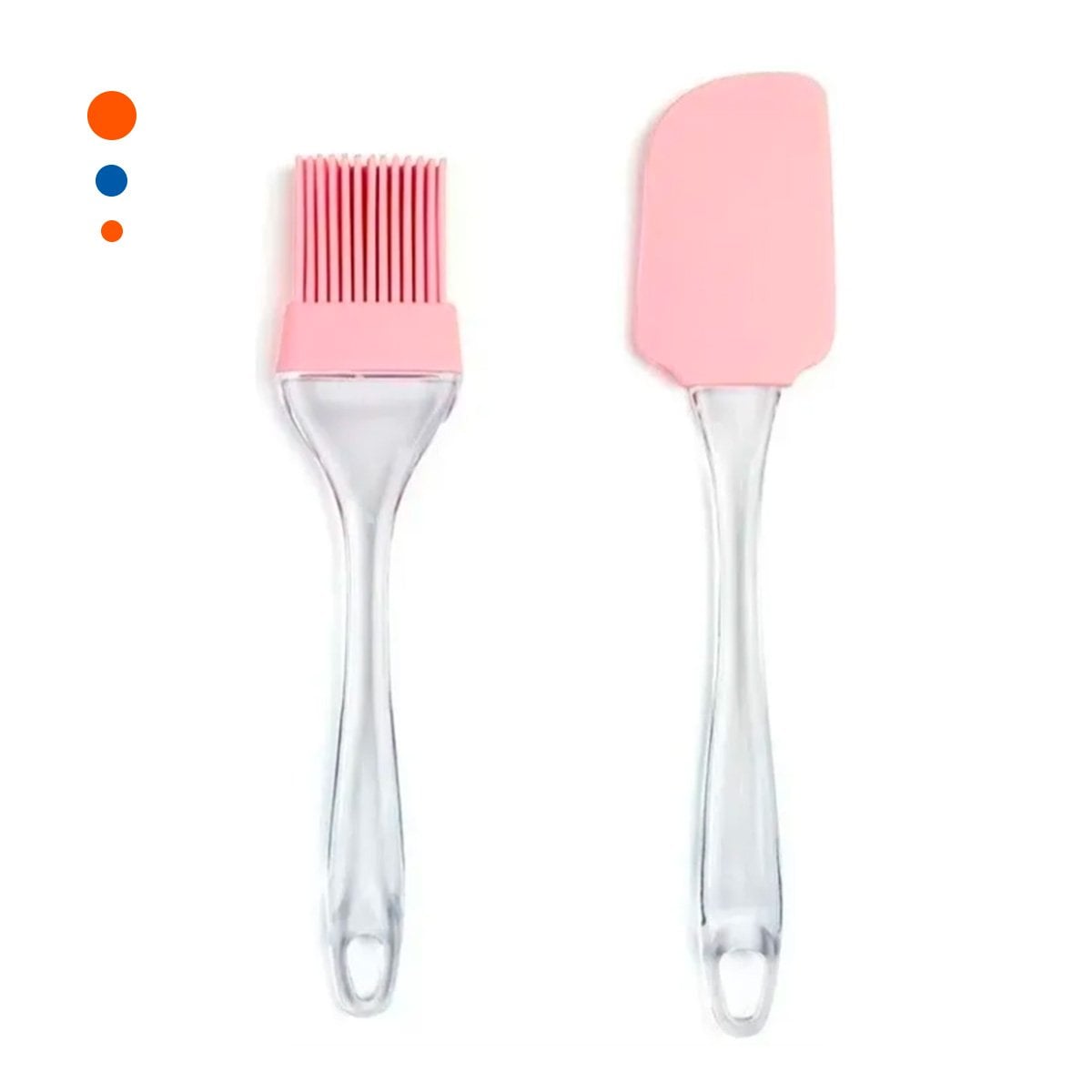 MODELO ESPATULA Y BROCHA DE SILICONA ROSADO PARA REPOSTERIA CASERA Y+PAPEL REGALO - 1