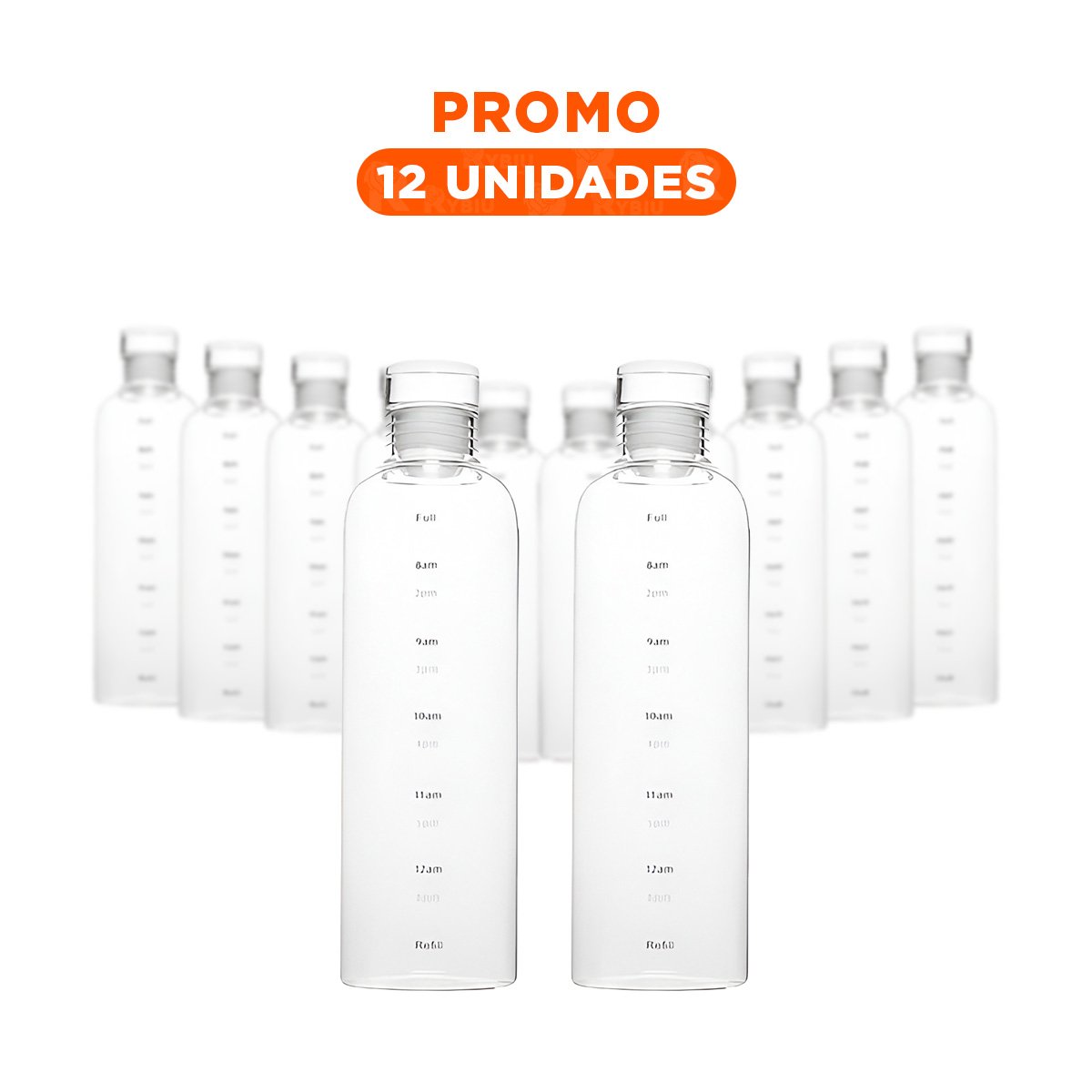 PACK12 FRASCO PARA OFICINA DE VIDRIO CON CUBIERTA 750ML TRANSPARENTE Y NEGRO Y+REGALO STICKER - 1
