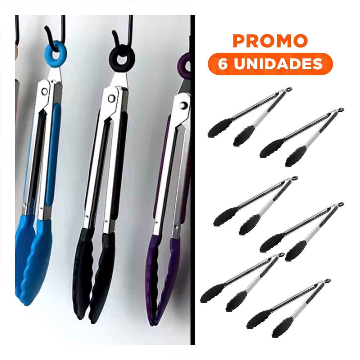 PACK6 DOMESTICO MULTIUSO DE COCINA 21CM EN COLOR NEGRO PRACTICO - 1