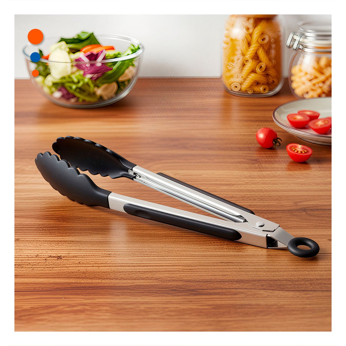 PACK6 DOMESTICO MULTIUSO DE COCINA 21CM EN COLOR NEGRO PRACTICO - 2